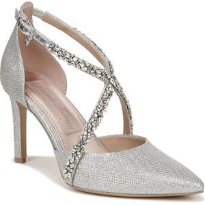 Pnina Tornai Womens Sevgi Silver Embellished Pointed Toe Pumps Shoes NWT